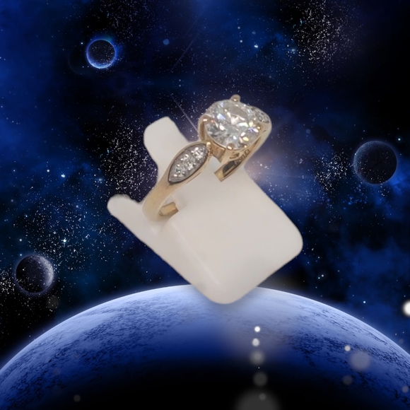 NEW VS EF Moissanite Gold Ring Size 6 - Picture 4 of 16